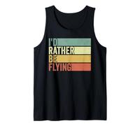 Mens Id Rather Be Flying Pilot Aviation Airplane Lovers Aviator Tank Top