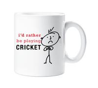 Mens I'd Rather Be Playing Cricket Mug 60 SECOND MAKEOVER White One Size