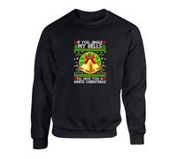 Men's If You Jingle My Bells I'll Give You White Christmas Jumper, Funny Xmas Rude Joke Unisex Sweatshirt(4XL, Black)