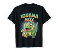 Mens Iguana Boy Cartoon Funny Lizard Retro Art Reptile T-Shirt