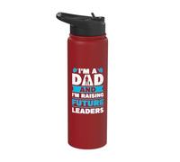 Mens I'm A Dad and I'm Raising Future Leaders Stainless Steel Insulated Water Bottle