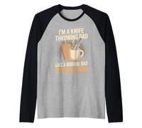 Mens I'm A Knife Throwing Dad Like A Normal Dad But Way Cooler Raglan Baseball Tee
