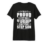 Mens I'm a Proud Step Dad of A Freaking Awesome Step Son Premium T-Shirt