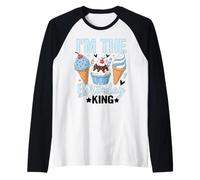 Mens I'm The Birthday King Ice Cream Party Raglan Baseball Tee