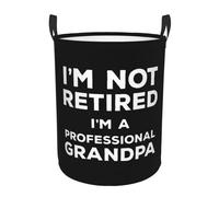 Mens ImRetired Im A Professional Grandpa Laundry Basket Round Portable Storage Box Organizer Laundry Basket Portable Laundry Organizer