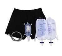 Men's Incontinence Briefs Set Leakproof Incontinence Underwear for Men Detachable Wearable Urinal with Urine Leg Bag & Silicone Urine Collector Catheter for Men Elderly, M,Men's Incontinence Briefs