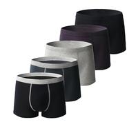 Men's Incontinence Underwear,Absorbent Odor Neutralization Briefs, Leak Proof Urine Washable Reusable Cotton Boxer Brief (5pcs-f,XX-Large)