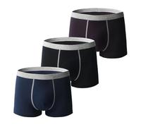 Men's Incontinence Underwear,Absorbent Odor Neutralization Briefs, Leak Proof Urine Washable Reusable Cotton Boxer Brief (3pcs-q,XX-Large)