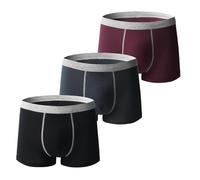 Men's Incontinence Underwear,Absorbent Odor Neutralization Briefs, Leak Proof Urine Washable Reusable Cotton Boxer Brief (3pcs-m,3XL)