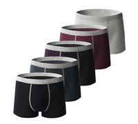 Men's Incontinence Underwear,Leak Proof Urine Washable Reusable Cotton Boxer Brief, Absorbent Odor Neutralization Briefs (5-3,5XL)