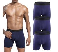 Mens Incontinence Underwear, Octipa Men's Ultra-Absorbent Incontinence Boxer Briefs, Leak-Proof Boxer Briefs with Front Opening, Comfort and Leak-Proof, Washable & Reusable Panties (3PCS-F,S)