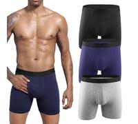 Mens Incontinence Underwear, Octipa Men's Ultra-Absorbent Incontinence Boxer Briefs, Leak-Proof Boxer Briefs with Front Opening, Comfort and Leak-Proof, Washable & Reusable Panties (3PCS-A,L)