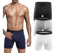 Mens Incontinence Underwear, Octipa Men's Ultra-Absorbent Incontinence Boxer Briefs, Leak-Proof Boxer Briefs with Front Opening, Comfort and Leak-Proof, Washable & Reusable Panties (3PCS-D,XXL)