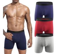 Mens Incontinence Underwear, Octipa Men's Ultra-Absorbent Incontinence Boxer Briefs, Leak-Proof Boxer Briefs with Front Opening, Comfort and Leak-Proof, Washable & Reusable Panties (3PCS-E,S)