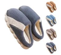 Mens Indoor Outdoor Slippers Super Warm Slippers Mens Slip On Home Shoes Winter Bedroom Sliders Autumn Household Sliders Anti-Slip Bathroom Slides With Lining Super Soft Plush Slides