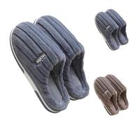 Mens Indoor Slippers Bedroom Slippers Mens Non Slip Base Striped House Sliders Winter Warm Sliders Cosy Soft Slides Daily Scuff Slides Fashion Casual Slipper Memory Foam Home Shoes