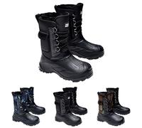Men's Insulated Waterproof Winter Snow Boots Duck Boot Warm Outdoor Boots Mid Calf Water Resistant Snow Rain Thermal Fur Fleece Lined Winter Mud Mucker Farm Yard Boot UK 7.5 Ladies #02_Black Footwear