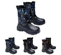 Men's Insulated Waterproof Winter Snow Boots Duck Boot Warm Outdoor Boots Mid Calf Water Resistant Snow Rain Thermal Fur Fleece Lined Winter Mud Mucker Farm Yard Boot UK 9 Ladies #02_Blue Footwear
