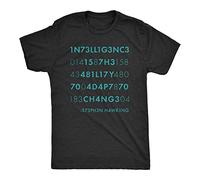 Men's Intelligence is The Ability to Adapt to Change Tshirt Funny Stephen Hawking T-Shirt Balck L