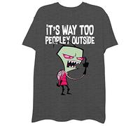 Mens Invader Zim Classic Shirt - Invader Zim, Gir, DIB, GAZ Vintage T-Shirt (Charcoal Heather, Large)