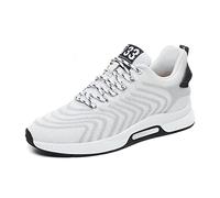 Men's Invisible Height Increasing Elevator Shoes Sneakers 2.36 Inches Taller Lifting Shoes Casual Sporty Sneakers White 43
