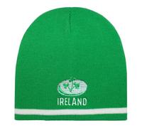 Men's Ireland Irish Shamrock Rugby Ball Embroidered Green Beanie Hat