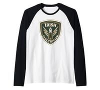 Mens Irish Electrician Celtic Crest Shield Emblem Gaelic Graphic Raglan Baseball Tee