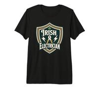 Mens Irish Electrician Celtic Shield Emblem Graphic Design Premium T-Shirt