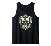Mens Irish Electrician Celtic Shield Emblem Graphic Design Tank Top