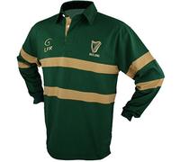 Men's Irish Harp Rugby Shirt - green - Large