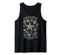 Mens Isaiah 43:2 Bible Quote Clothing Deep Waters Christian Tank Top
