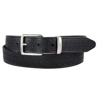 Men's Italian Leather Celtic Embossed Dress Belt, Imported, 1.25 Inch, Black, Medium