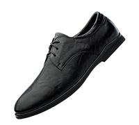 Mens Italian Leather Oxford Dress Shoes Pointed Toe Classic Business Wedding Formal Shoes for Office Prom and Stylish Evening Events(Negro,10 UK)