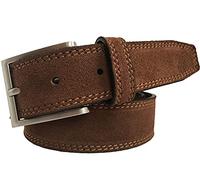 MENS ITALIAN SUEDE BELT 35MM FORMAL CASUAL (CHOCOLATE BROWN, SMALL-30-32-INCHES)