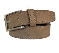 MENS ITALIAN SUEDE BELT 35MM FORMAL CASUAL (DARK BEIGE, SMALL-30-32-INCHES)