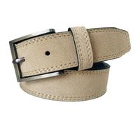 Men's Italian Suede Belt, Light Beige, Medium 33-35 Inches, 35mm