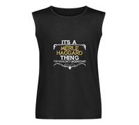 Men's Its A Merle Haggard Thing Funny Country Artist Music Sleeveless T Shirt Vest Black M