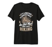 Mens It's A Mistake to Underestimate an Old Man Who Loves Hiking Premium T-Shirt