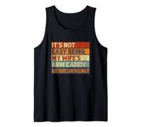 Mens It's Not Easy Being My Wife's Arm Candy Funny Husband Retro Tank Top