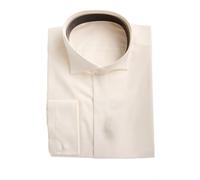 Men's Ivory Wing Collar Dress Shirt White Formal Wedding Havana Victorian Tip (UK, Neck, 22, Regular, Regular, Ivory)
