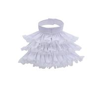 Men's Jabot Pirate Colonial Victorian Detachable Jabot Lace Ruffled Steampunk Collar Shirt Front White