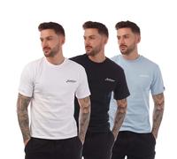 Men's Jack Jones 3 Pack Beau Footprint T-Shirts in Multicolour