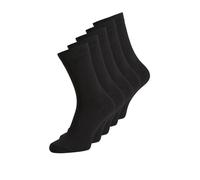 Mens Jack & Jones 5 Pack Jens Cotton Blend Everyday Socks - Black