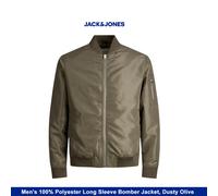 JACK & JONES Men's 100% Polyester Long Sleeve Bomber Jacket (L, Black)