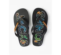 Men's Jack & Jones LOGO PALM PRINT Mens Sliders Anthracite - Black - Size: 8/8.5/9