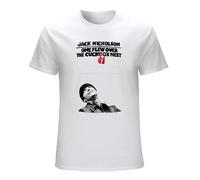 Men's Jack Nicholson One Flew Over The Cuckoos Nest T-Shirt, Cotton Tee White White M