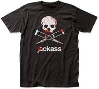Men's Jackass Warning Fitted Jersey Fashion Tee Black XL T-Shirts Black S