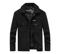 Mens Jacket Cotton Padded Fleece Thicken Full Zip Up Jacket Windbreaker Trucker Warm Lapel Oversized Leisure Top with Pockets Soft and Comfy Adult Casual Coats Going Out Outdoors Hiking 4XL
