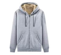 Mens Jacket Full Zip Fleece Coat Plus Size Men Sherpa Fleece Jackets Hoodie With Hood Fleece Hoodie Long Sleeve Windproof Warm Tops Thick Coats With Pockets Outdoors Travelling Hiking Outerwear