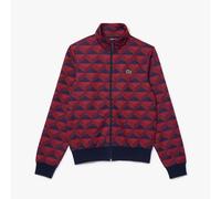 Men's Jacket Lacoste Robert George Jacquard Motif Zipped in Red and Blue